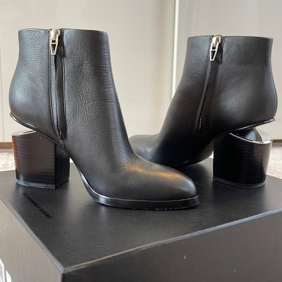 Alexander Wang Gabi Black Ankle Boot/Rhodium Heel - Picture 2 of 5